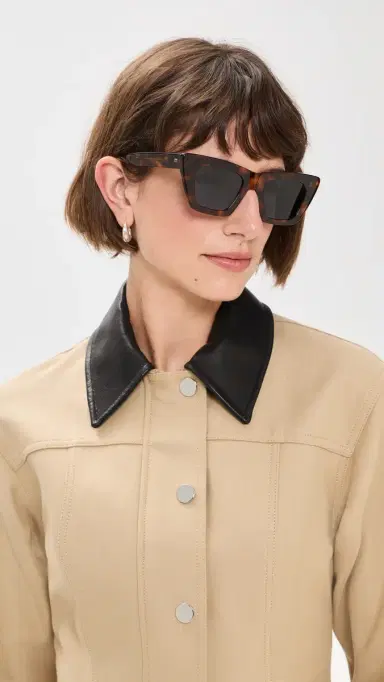 Elisa Johnson Lori Sunglasses Brown Tortoise Dark Blue Lens | Thumbnail 3 Elisa Johnson Lori Sunglasses Brown Tortoise Dark Blue Lens | Thumbnail 3
