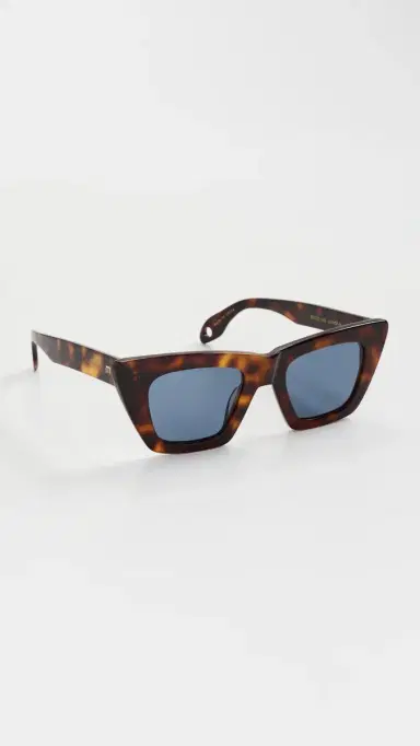 Elisa Johnson Lori Sunglasses Brown Tortoise Dark Blue Lens | Thumbnail 4 Elisa Johnson Lori Sunglasses Brown Tortoise Dark Blue Lens | Thumbnail 4