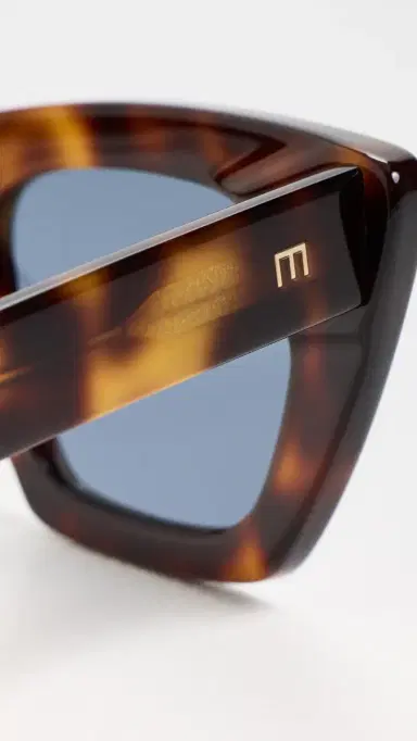 Elisa Johnson Lori Sunglasses Brown Tortoise Dark Blue Lens | Thumbnail 5 Elisa Johnson Lori Sunglasses Brown Tortoise Dark Blue Lens | Thumbnail 5