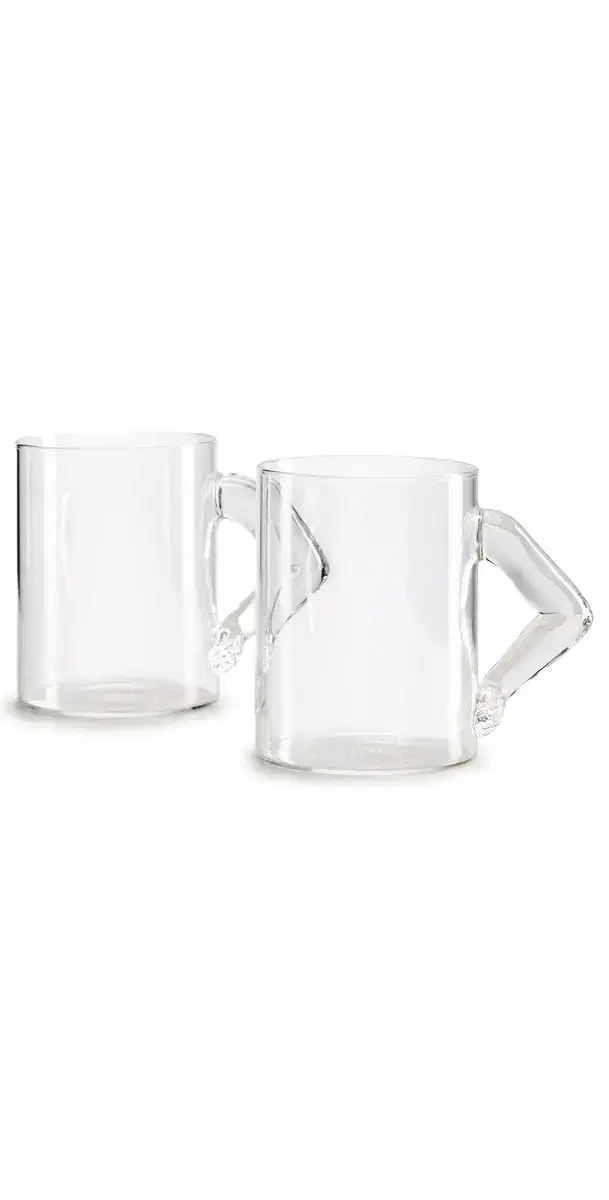 FAZEEK Silhouette Mugs Set of 2 Clear One Size