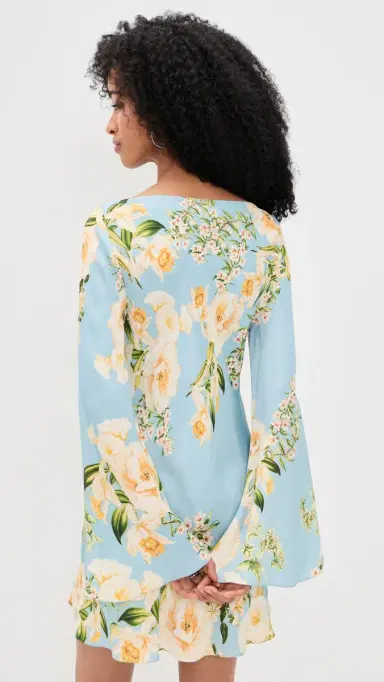 Hemant and Nandita Floral Mini Dress Blue | Thumbnail 3