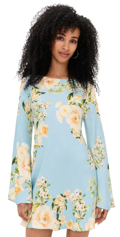 Hemant and Nandita Floral Mini Dress Blue | Thumbnail 1