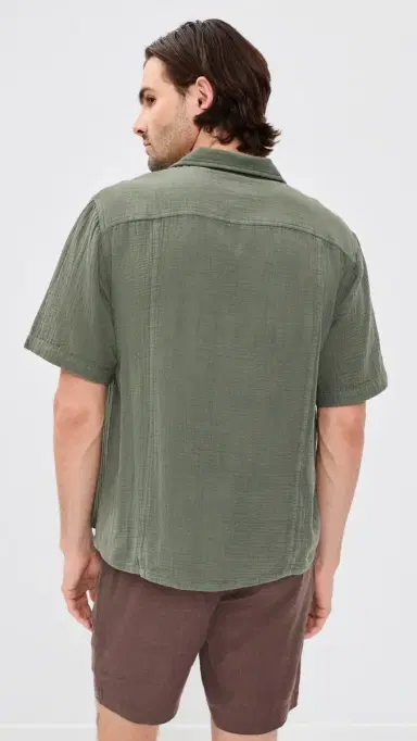 Corridor Double Cloth Short Sleeve Top Army | Thumbnail 3 Corridor Double Cloth Short Sleeve Top Army | Thumbnail 3