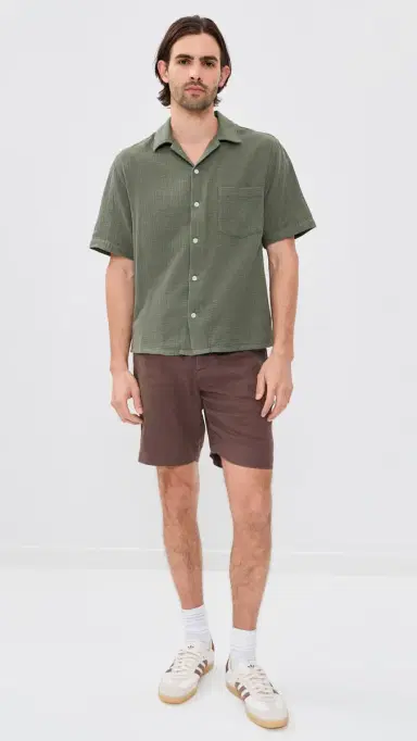 Corridor Double Cloth Short Sleeve Top Army | Thumbnail 5 Corridor Double Cloth Short Sleeve Top Army | Thumbnail 5