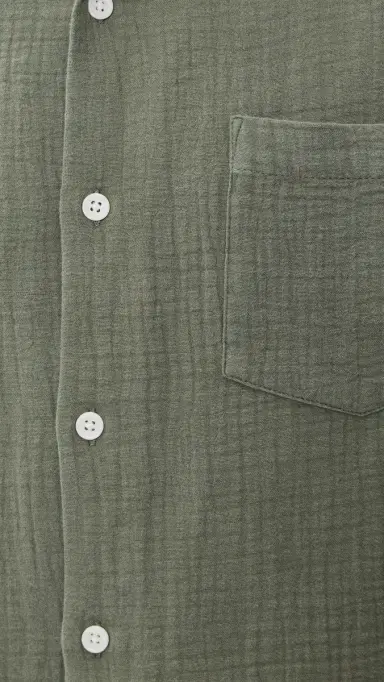 Corridor Double Cloth Short Sleeve Top Army | Thumbnail 6 Corridor Double Cloth Short Sleeve Top Army | Thumbnail 6