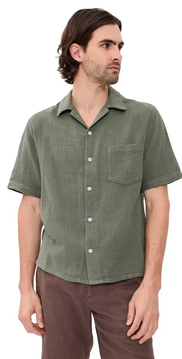 Corridor Double Cloth Short Sleeve Top Army