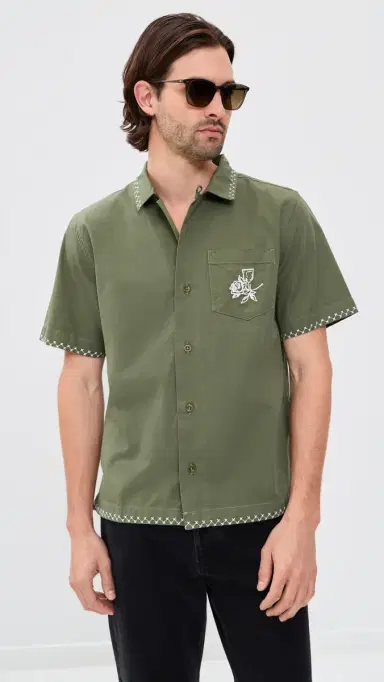 Service Works Border Shirt Olive S | Thumbnail 2 Service Works Border Shirt Olive S | Thumbnail 2