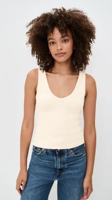 perfectwhitetee tructured Rib V-Neck Tank ugar | Thumbnail 2 perfectwhitetee tructured Rib V-Neck Tank ugar | Thumbnail 2