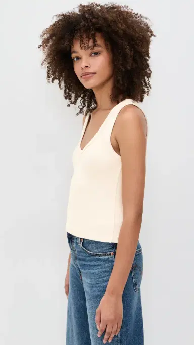 perfectwhitetee tructured Rib V-Neck Tank ugar | Thumbnail 4 perfectwhitetee tructured Rib V-Neck Tank ugar | Thumbnail 4