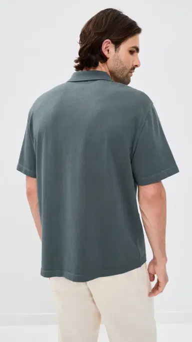 Madewell Cotton Short Sleeve Polo Heirloom Blue | Thumbnail 3