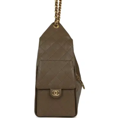 Chanel Chanel Medium 25 Hobo Bag Dark Khaki Caviar Antique Gold Hardware | Thumbnail 3