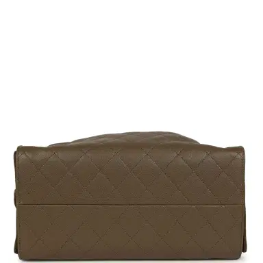 Chanel Chanel Medium 25 Hobo Bag Dark Khaki Caviar Antique Gold Hardware | Thumbnail 6