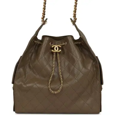 Chanel Chanel Medium 25 Hobo Bag Dark Khaki Caviar Antique Gold Hardware | Thumbnail 1