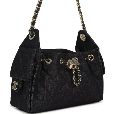 Chanel Chanel Mini 25 Hobo Bag Dark Blue Denim Light Gold Hardware | Thumbnail 2 Chanel Chanel Mini 25 Hobo Bag Dark Blue Denim Light Gold Hardware | Thumbnail 2