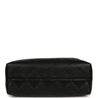 Chanel Chanel Small Coco Base Hobo Bag Beige Canvas and Black Shiny Lambskin Gold Hardware | Thumbnail 7