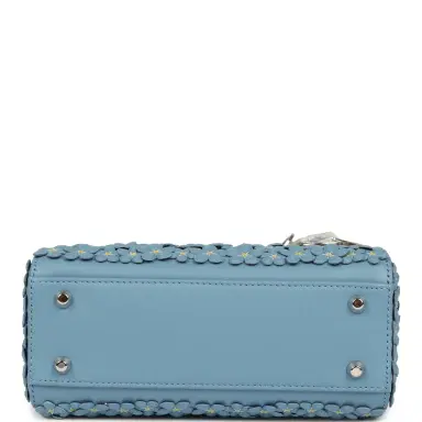 Dior Christian Dior Mini Lady Dior Bag "Myosotis" Bleu Myosotis Lambskin Silver Hardware | Thumbnail 6 Dior Christian Dior Mini Lady Dior Bag "Myosotis" Bleu Myosotis Lambskin Silver Hardware | Thumbnail 6