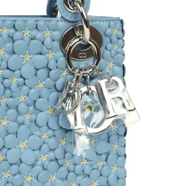 Dior Christian Dior Mini Lady Dior Bag "Myosotis" Bleu Myosotis Lambskin Silver Hardware | Thumbnail 7 Dior Christian Dior Mini Lady Dior Bag "Myosotis" Bleu Myosotis Lambskin Silver Hardware | Thumbnail 7