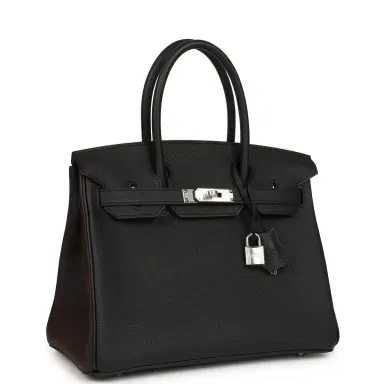 HERMÈS Hermes Birkin 30 Black Togo Palladium Hardware | Thumbnail 2