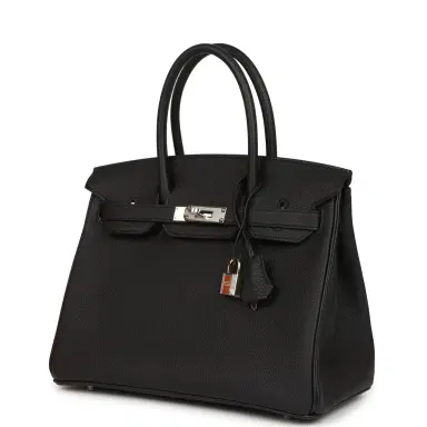 HERMÈS Hermes Birkin 30 Black Togo Palladium Hardware | Thumbnail 5