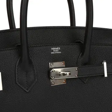 HERMÈS Hermes Birkin 30 Black Togo Palladium Hardware | Thumbnail 7
