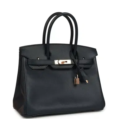 HERMÈS Hermes Birkin 30 Bleu Indigo Epsom Rose Gold Hardware | Thumbnail 2