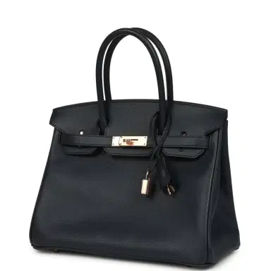 HERMÈS Hermes Birkin 30 Bleu Indigo Epsom Rose Gold Hardware | Thumbnail 5