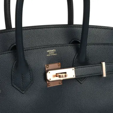 HERMÈS Hermes Birkin 30 Bleu Indigo Epsom Rose Gold Hardware | Thumbnail 7