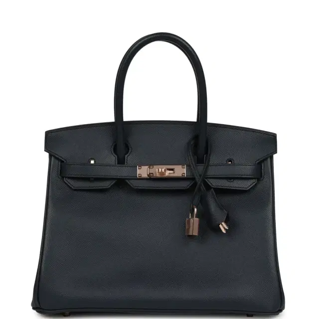 hermes Hermes Birkin 30 Bleu Indigo Epsom Rose Gold Hardware
