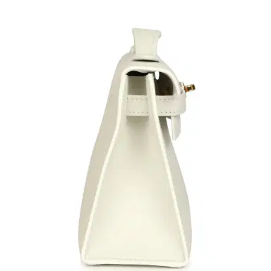 HERMÈS Hermes Kelly Pochette New White Swift Gold Hardware | Thumbnail 3