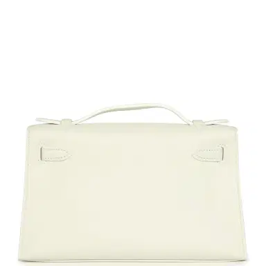 HERMÈS Hermes Kelly Pochette New White Swift Gold Hardware | Thumbnail 4