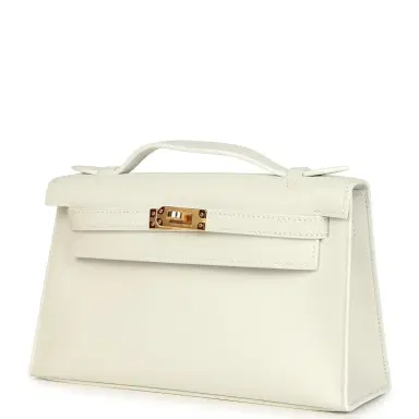 HERMÈS Hermes Kelly Pochette New White Swift Gold Hardware | Thumbnail 5