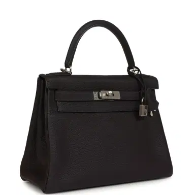 HERMÈS Hermes Kelly Retourne 28 Prunoir Clemence Palladium Hardware | Thumbnail 2