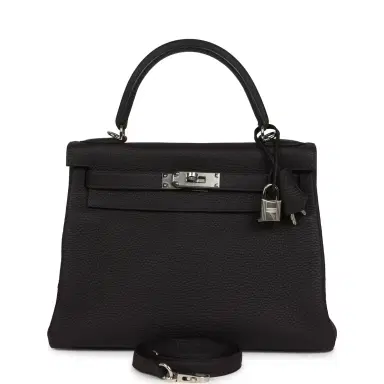 HERMÈS Hermes Kelly Retourne 28 Prunoir Clemence Palladium Hardware | Thumbnail 1