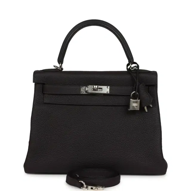 hermes Hermes Kelly Retourne 28 Prunoir Clemence Palladium Hardware