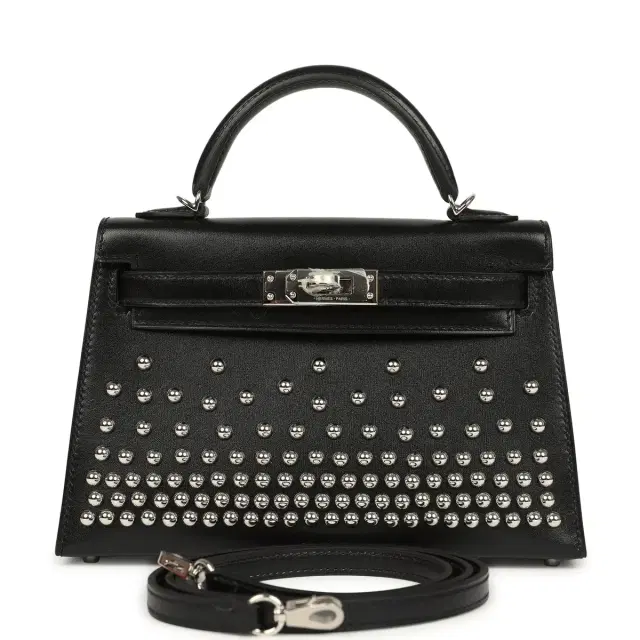 hermes Hermes Kelly Sellier 20 Clouté Black Box Palladium Hardware