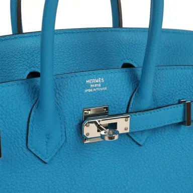 HERMÈS Pre-owned Hermes Birkin 25 Bleu Zanzibar Togo Palladium Hardware | Thumbnail 7 HERMÈS Pre-owned Hermes Birkin 25 Bleu Zanzibar Togo Palladium Hardware | Thumbnail 7