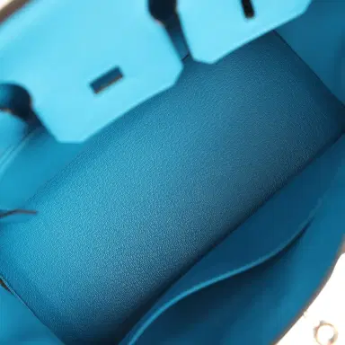 HERMÈS Pre-owned Hermes Birkin 25 Bleu Zanzibar Togo Palladium Hardware | Thumbnail 8 HERMÈS Pre-owned Hermes Birkin 25 Bleu Zanzibar Togo Palladium Hardware | Thumbnail 8
