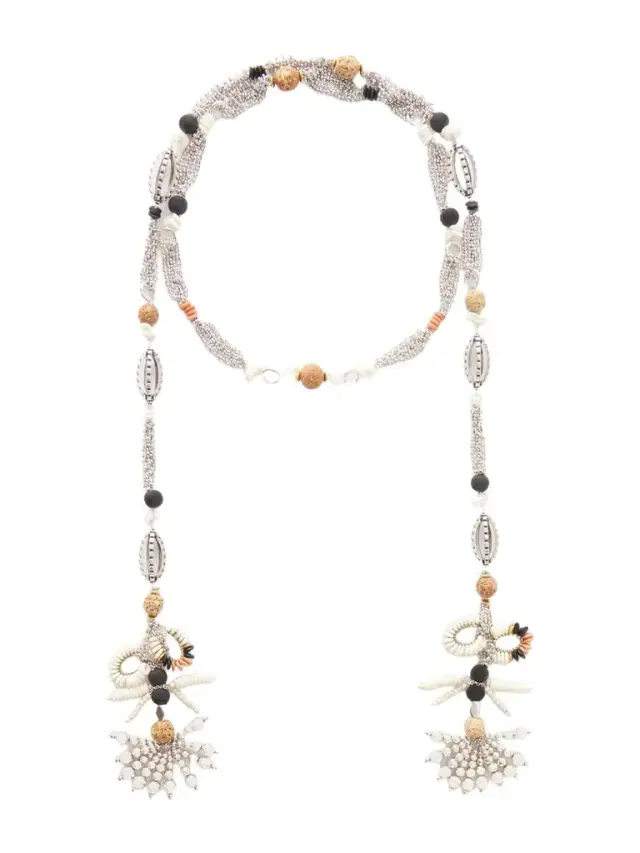 Lyna Beaded Silver-tone Necklace