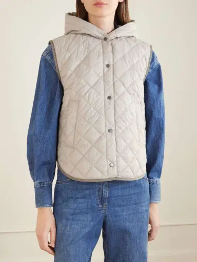 Brunello Cucinelli Hooded Quilted Shell Vest | Thumbnail 3 Brunello Cucinelli Hooded Quilted Shell Vest | Thumbnail 3
