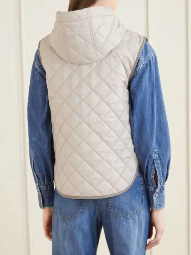 Brunello Cucinelli Hooded Quilted Shell Vest | Thumbnail 4 Brunello Cucinelli Hooded Quilted Shell Vest | Thumbnail 4