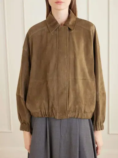 Brunello Cucinelli Paneled Suede Bomber Jacket | Thumbnail 3 Brunello Cucinelli Paneled Suede Bomber Jacket | Thumbnail 3