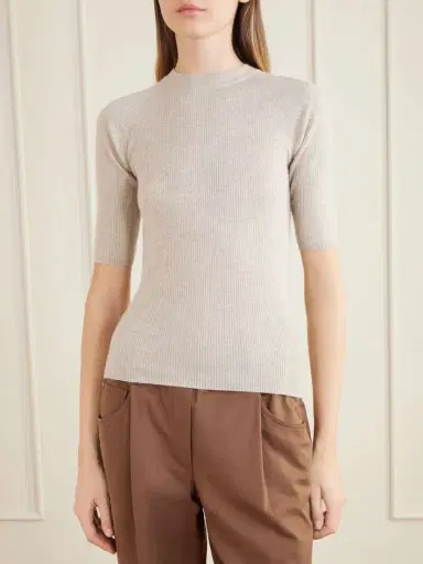 Brunello Cucinelli Ribbed-knit T-shirt | Thumbnail 3 Brunello Cucinelli Ribbed-knit T-shirt | Thumbnail 3