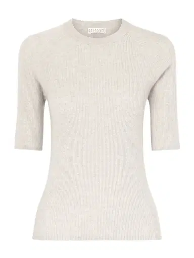 Brunello Cucinelli Ribbed-knit T-shirt | Thumbnail 1 Brunello Cucinelli Ribbed-knit T-shirt | Thumbnail 1