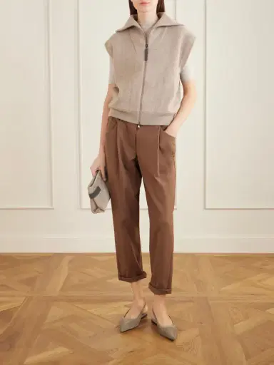 Brunello Cucinelli Cotton-blend Twill Straight-leg Pants | Thumbnail 2 Brunello Cucinelli Cotton-blend Twill Straight-leg Pants | Thumbnail 2