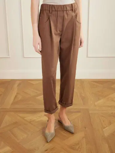 Brunello Cucinelli Cotton-blend Twill Straight-leg Pants | Thumbnail 3 Brunello Cucinelli Cotton-blend Twill Straight-leg Pants | Thumbnail 3