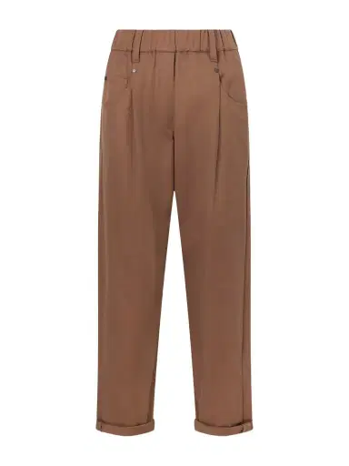 Brunello Cucinelli Cotton-blend Twill Straight-leg Pants | Thumbnail 1 Brunello Cucinelli Cotton-blend Twill Straight-leg Pants | Thumbnail 1