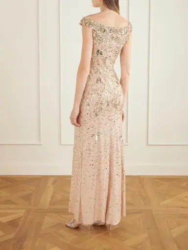 Jenny Packham Jessie Off-the-shoulder Embellished Tulle Gown | Thumbnail 3