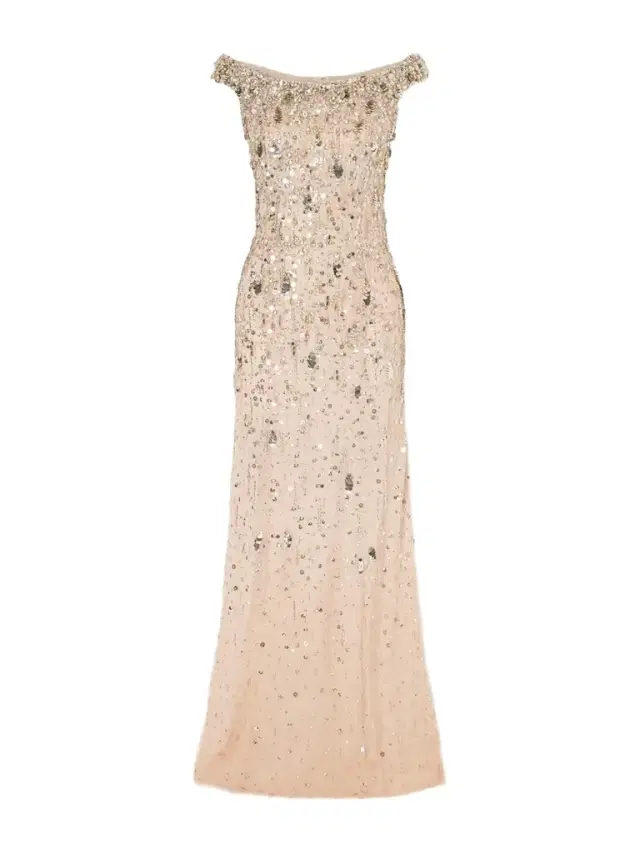 Jessie Off-the-shoulder Embellished Tulle Gown
