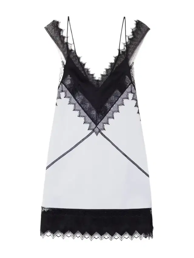 Lace-trimmed Wool And Silk-blend Mikado Mini Dress