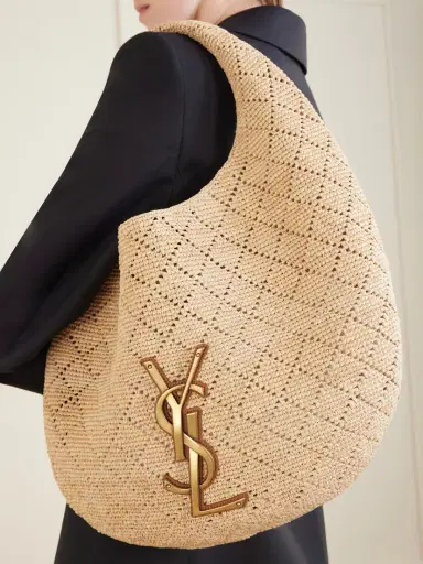 Saint Laurent Icare Cassandre-embellished Woven Raffia Shoulder Bag | Thumbnail 2 Saint Laurent Icare Cassandre-embellished Woven Raffia Shoulder Bag | Thumbnail 2